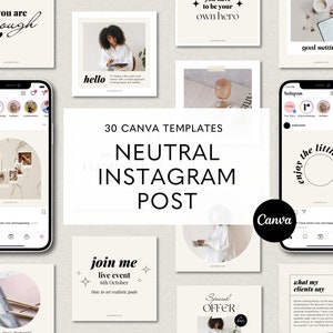 Neutral Instagram Post Templates, Minimalist Template, Social Media Post, Ig Post Template, Instagram Post, Lifestyle Coach, Canva Designs