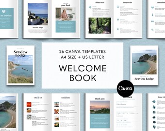 Airbnb Welcome Book Template, Guest Book Airbnb Template, Editable Canva Ebook Template, Superhost Air bnb, House Manual, VRBO Welcome Book