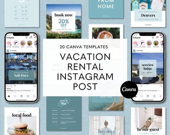 Airbnb Instagram Post, Social Media Templates Hotel, Superhost Air bnb, VRBO Template, Editable Canva Template, Instagram Feed Posts