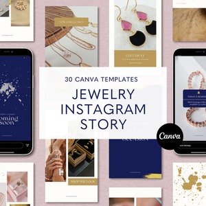 Jewelry Instagram Template, Social Media Post, Jewellery Business, Jewellers, Jewelry Canva, Editable Canva Template, Instagram Story Feed