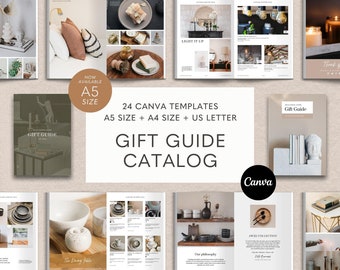 Gift Guide Template, Product Catalog, Canva Gift Guide, Lookbook Template, Line Sheet Canva, Editable Brochure, Wholesale Price Sheets