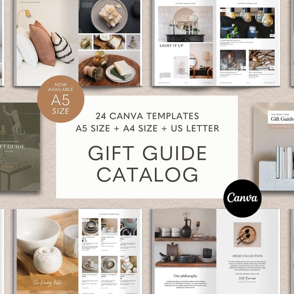 Gift Guide Template, Product Catalog, Canva Gift Guide, Lookbook Template, Line Sheet Canva, Editable Brochure, Wholesale Price Sheets