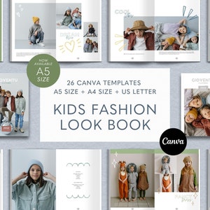 Fashion Lookbook Template, Canva Magazine Template, Fashion Catalog Template, Product Catalog, Editable Canva, Look Book Ebook, Kids Fashion