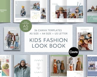 Fashion Lookbook Template, Canva Magazine Template, Fashion Catalog Template, Product Catalog, Editable Canva, Look Book Ebook, Kids Fashion