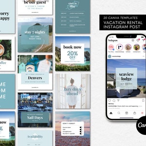 Airbnb Instagram Post, Social Media Templates Hotel, Superhost Air bnb, VRBO Template, Editable Canva Template, Instagram Feed Posts