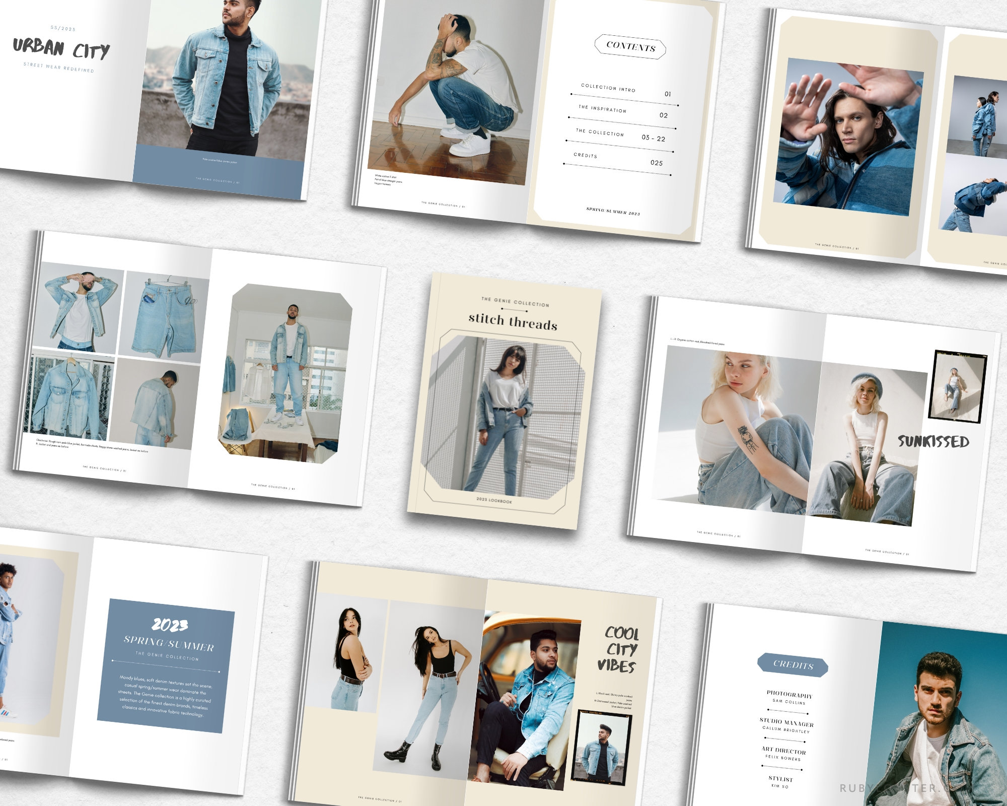 Fashion Lookbook Template, Canva Magazine Template, Fashion Catalog
