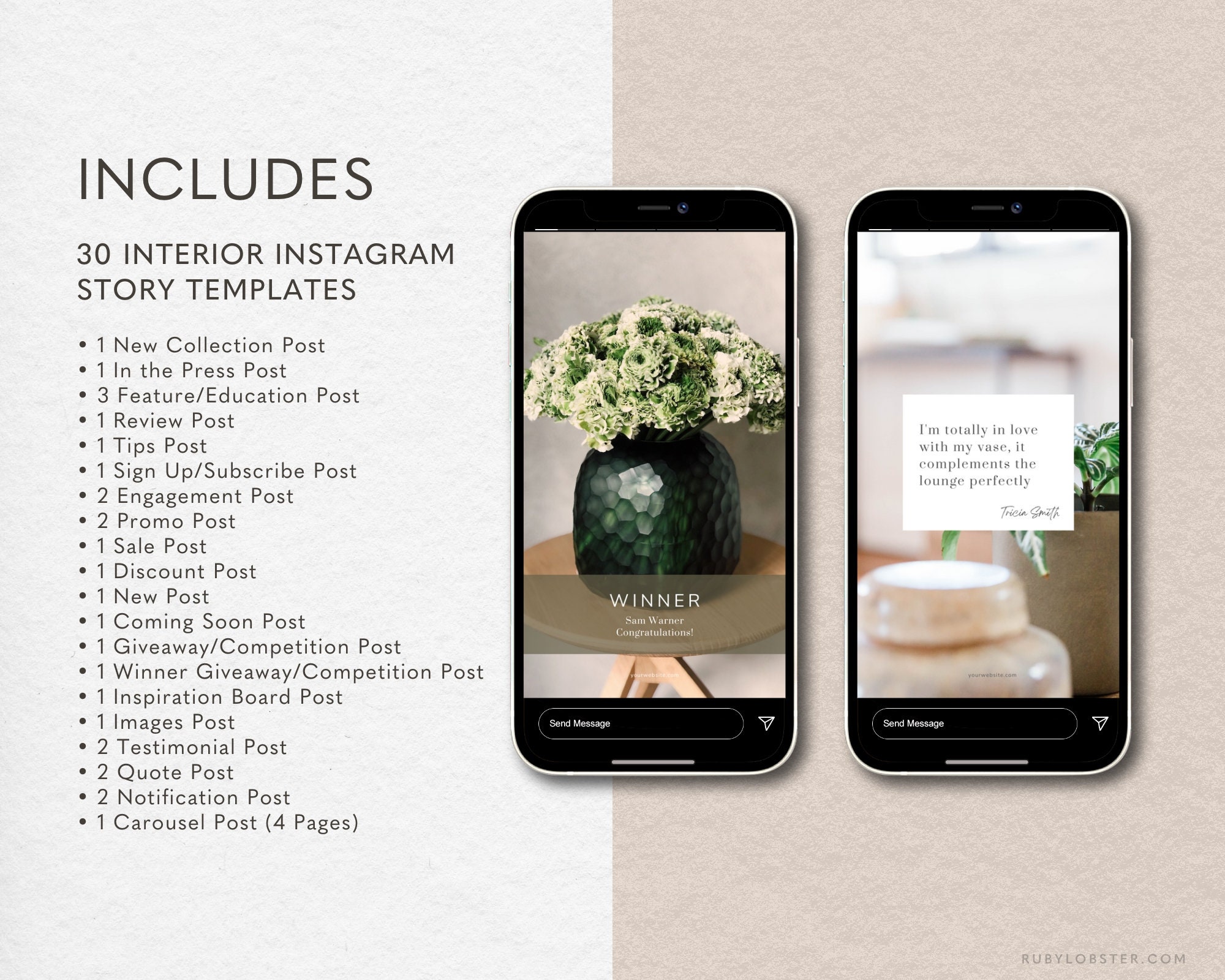 Interior Instagram Template Social Media Post Interior - Etsy