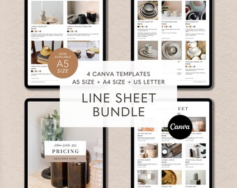 Line Sheet Template Bundle, Wholesale Price Sheet, Canva Price List, Editable Price List, Canva Line Sheet, Pricing Guide, Editable Brochure