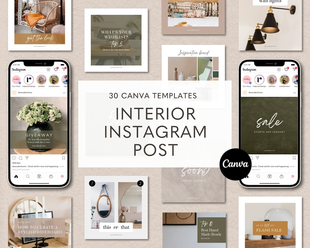 Interior Instagram Template, Social Media Post, Interior Design, Canva ...