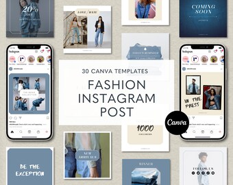 Fashion Instagram Template, Social Media Post, Clothing Instagram, Fashion Look Book, Fashion Canva, Editable Canva, Instagram Feed Posts