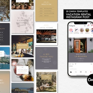Airbnb Instagram Post, Social Media Templates Hotel, Superhost Air bnb, VRBO Template, Editable Canva Template, Instagram Feed Posts