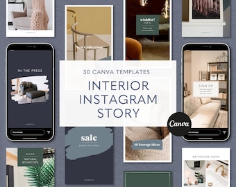 Interior Instagram Template, Social Media Post, Interior Design, Canva Gift Guide, Interior Home Decor, Editable Canva, Instagram Story Feed