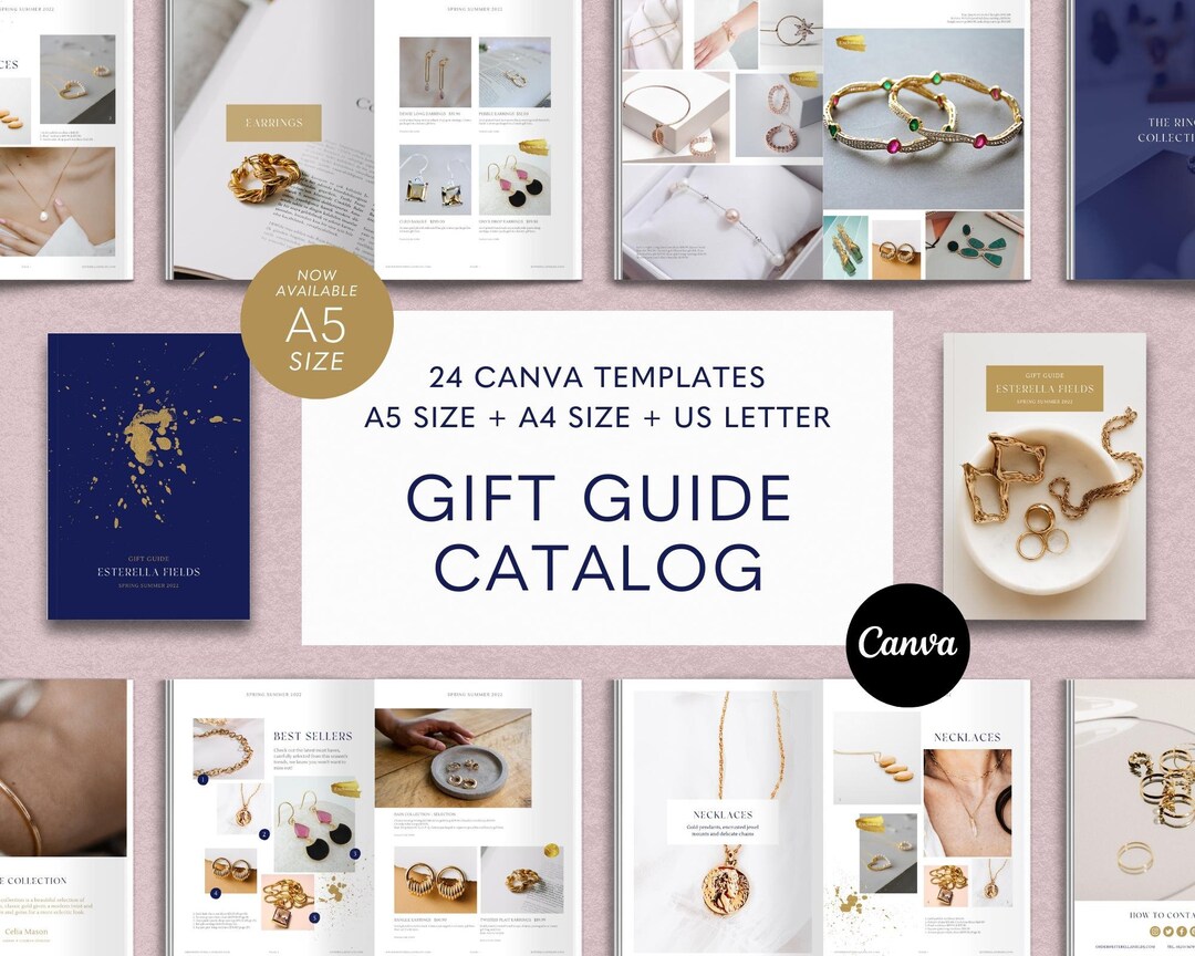 Gift Guide Template, Product Catalog, Canva Gift Guide, Lookbook ...