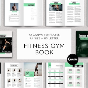 Fitness EBook Template, Canva Ebook Template, Fitness Template Canva, Editable E-book Template, Fitness Coach, Personal Trainer, Gym Book Bild 1