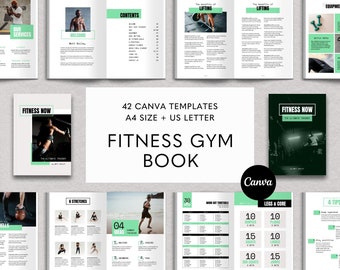 Fitness EBook Template, Canva Ebook Template, Fitness Template Canva, Editable E-book Template, Fitness Coach, Personal Trainer, Gym Book
