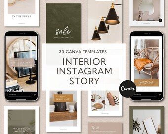 Interior Instagram Template, Social Media Post, Interior Design, Canva Gift Guide, Interior Home Decor, Editable Canva, Instagram Story Feed