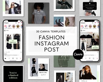 Fashion Instagram Template, Social Media Post, Clothing Instagram, Fashion Look Book, Fashion Canva, Editable Canva, Instagram Feed Posts
