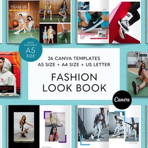 Fashion Lookbook Template, Canva Magazine Template, Fashion Catalog Template, Product Catalog, Editable Canva, Look Book Ebook Template