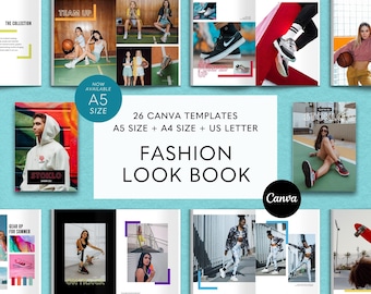 Fashion Lookbook Template, Canva Magazine Template, Fashion Catalog Template, Product Catalog, Editable Canva, Look Book Ebook Template