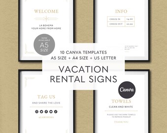 Airbnb Welcome Sign, Vacation Rental Signs, Guest House Rules, Wifi Info Sign, Air bnb Signage, Rental Home Bundle, Vrbo Sign, Superhost