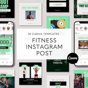 Fitness Instagram Posts, Editable Canva Template, Social Media Post, Instagram Feed, Workout Planner, Fitness Coach, Personal Trainer