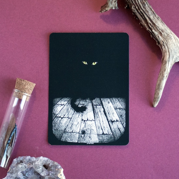 Le chat noir - Carte - Halloween