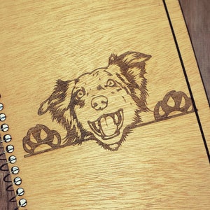 Peeking Puppy Scene Journal 6&quot;x9&quot;- Can Be Made Left Handed - Gift for Dog Lover