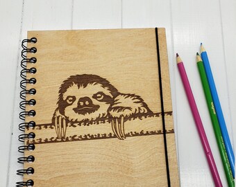 NEW!  Cute Sloth Mini Sketchbook - Can Be Made Left Handed