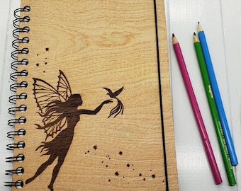 NEW!  Fairy with Bird Mini Sketchbook - Can Be Made Left Handed