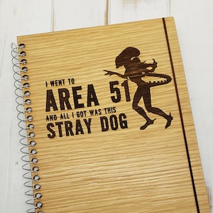 Area 51 Alien Lined Journal - Can Be Made Left Hand