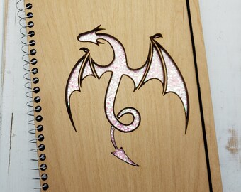 Laser Cut Dragon Journal - Can Be Made Left Handed - Dragon Notebook