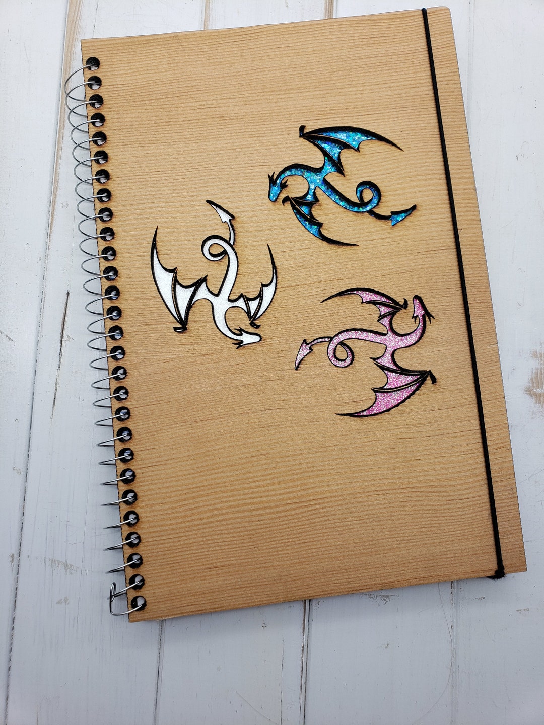 Dragon Notebook Laser Cut Dragon Journal - Can Be Made Left Handed - Dragon Notebook - Etsy