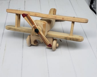 Wooden Biplane with Finger Holes 12mos to 7yrs