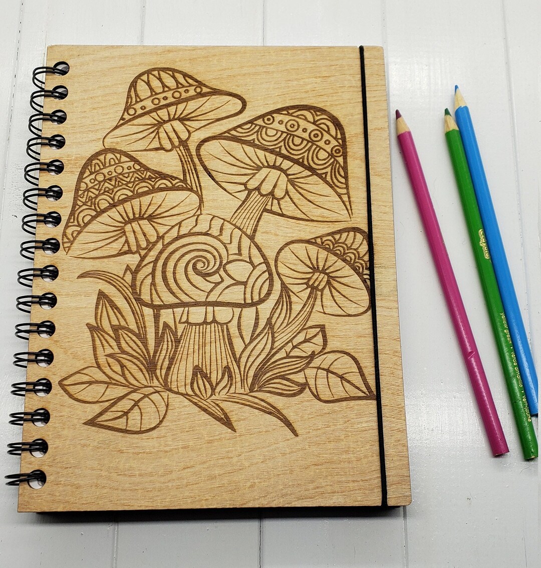 Midnight Moon Mushroom Drawing Notebook