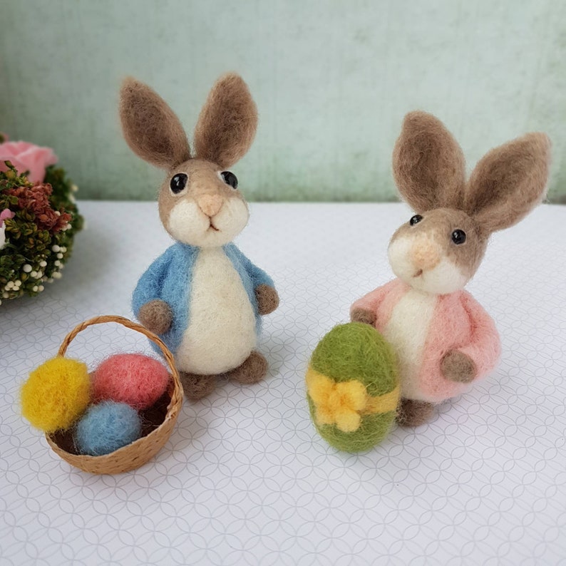Felted bunny Easter bunny Needle felted animal Needle Etsy