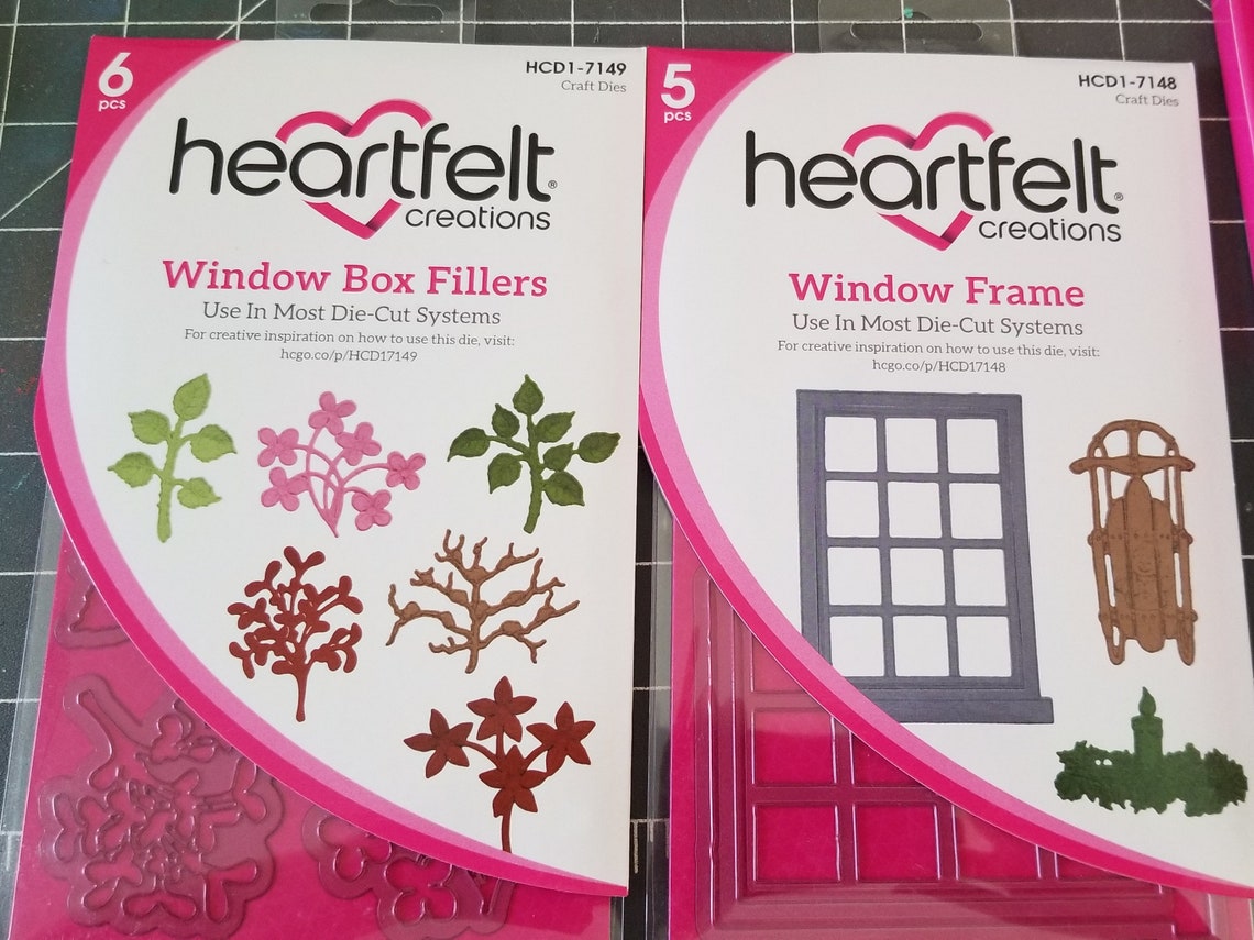 Heartfelt Creations Window Box Fillers Stamp and Die and Etsy