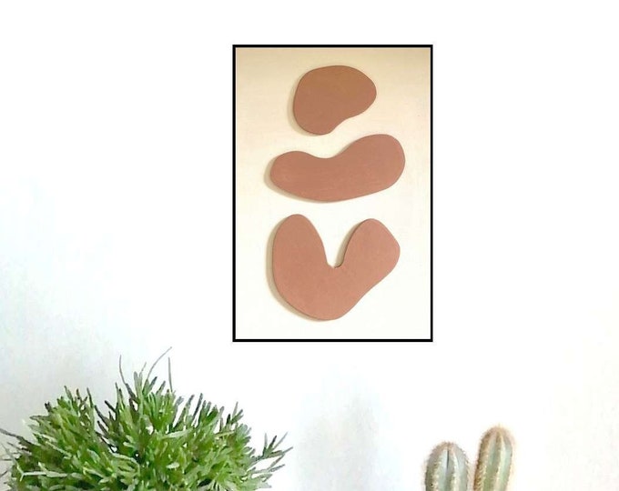 Relief wall painting - terracotta wall decoration - handmade in France