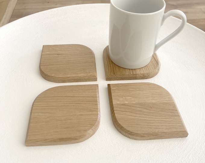 Oak coasters - handmade in France