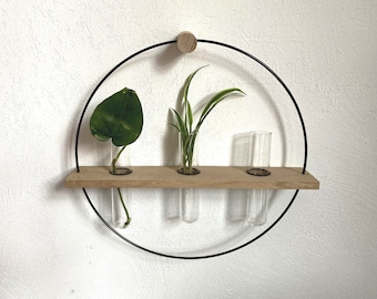 Jarrón de pared - Soporte de propagación de pared - Regalo para amantes de las plantas - Estación de propagación - Hecho a mano en Francia