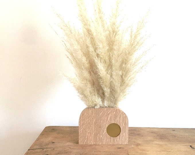 Flower pick | vase for dried flowers in oak wood | handmade gift idea in France
