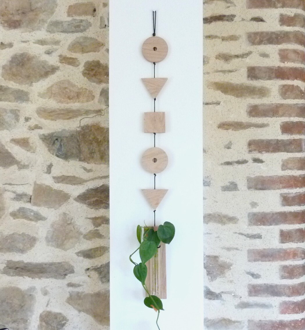 Vase Mural Géométrique - Suspension Porte Plante Soliflore Suspendu Support Fleur ou Branche de Poth