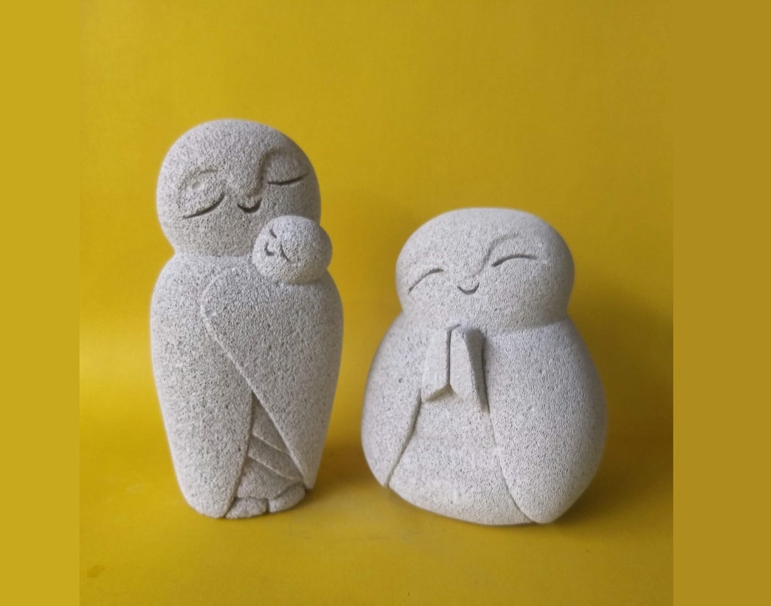 Buddha Jizo Family Sculpture Statue Etsy