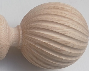 35mm Unfinished Solid Wood Curtain Pole Set