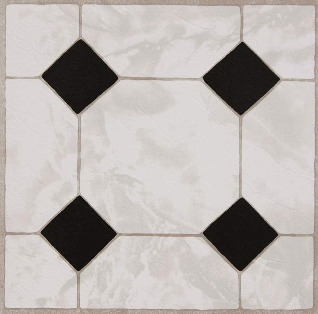 Set of 11 Adhesive PVC Floor Tiles Covering One Square Metre in Total