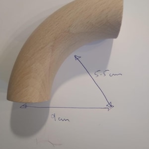 28mm and 35mm 90 degrees Unfinished Beech Wood Elbow.