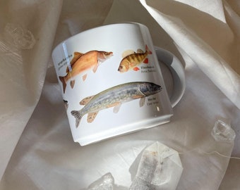 XL cup "Fish" - ceramic | mug | porcelain | nature | forest | watercolor | water color || HERZ & PAPIER