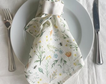 Cloth napkin made of linen "Flowers" | napkin | Linen | Children | Gift idea // HEART and PAPER