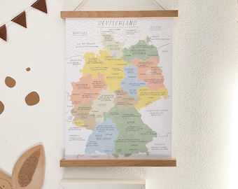Poster Germany in Words A3 | Print | Children's poster | Children's room | Child | Baby | Illustration | Learning poster | Decoration || HEART & PAPER