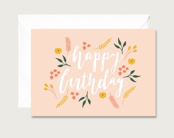 Geburtstagskarte Blumen Etsy