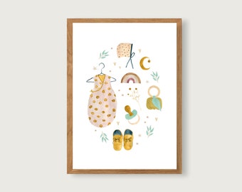 Poster Baby A3 | Print | Children's poster | Art printing | Children's room | Child | Baby | Illustration | Gift | Birth || HEART & PAPER